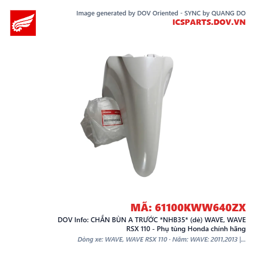 CHẮN BÙN A TRƯỚC *NHB35* (dè) WAVE, WAVE RSX 110 - Phụ tùng Honda chính hãng