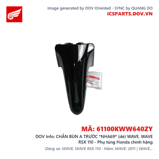 CHẮN BÙN A TRƯỚC *NHA69* (dè) WAVE, WAVE RSX 110 - Phụ tùng Honda chính hãng