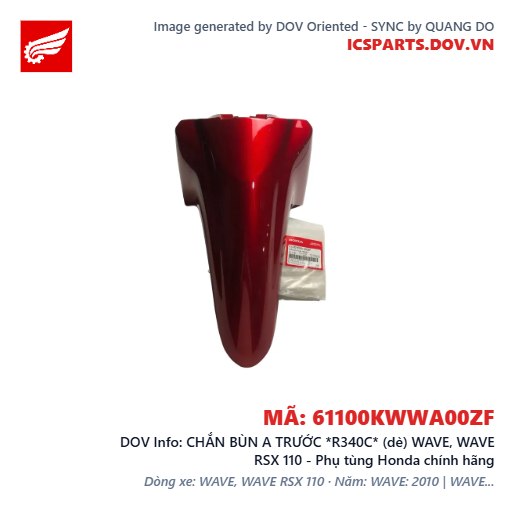 CHẮN BÙN A TRƯỚC *R340C* (dè) WAVE, WAVE RSX 110 - Phụ tùng Honda chính hãng