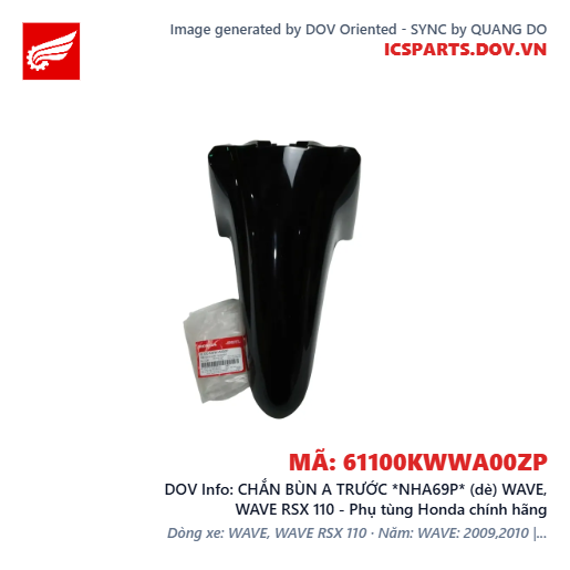 CHẮN BÙN A TRƯỚC *NHA69P* (dè) WAVE, WAVE RSX 110 - Phụ tùng Honda chính hãng