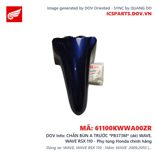 CHẮN BÙN A TRƯỚC *PB373M* (dè) WAVE, WAVE RSX 110 - Phụ tùng Honda chính hãng