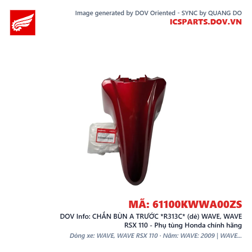 CHẮN BÙN A TRƯỚC *R313C* (dè) WAVE, WAVE RSX 110 - Phụ tùng Honda chính hãng