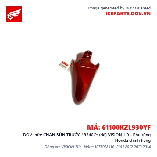 CHẮN BÙN TRƯỚC *R340C* (dè) VISION 110 - Phụ tùng Honda chính hãng
