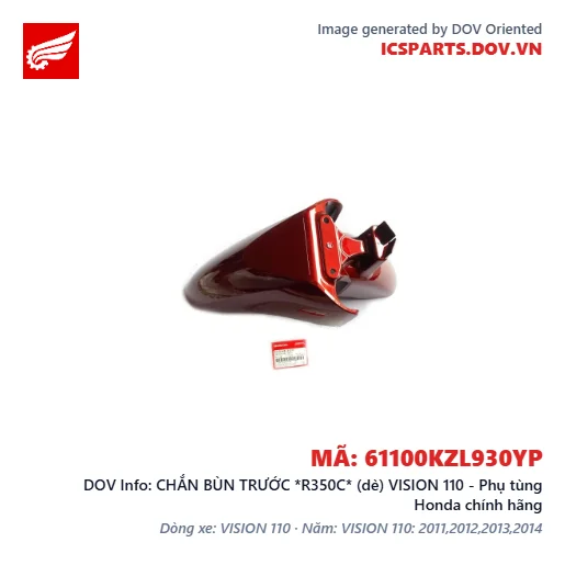 CHẮN BÙN TRƯỚC *R350C* (dè) VISION 110 - Phụ tùng Honda chính hãng