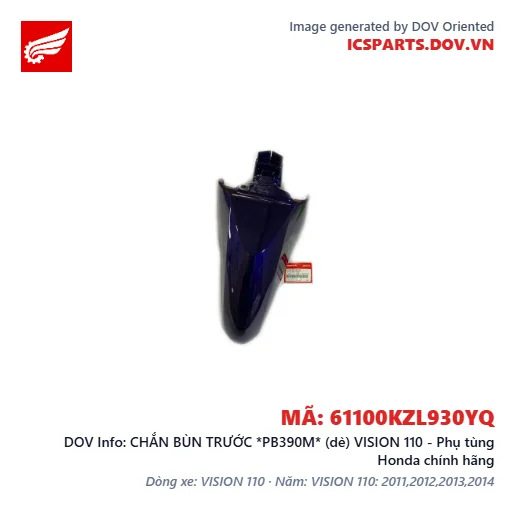CHẮN BÙN TRƯỚC *PB390M* (dè) VISION 110 - Phụ tùng Honda chính hãng