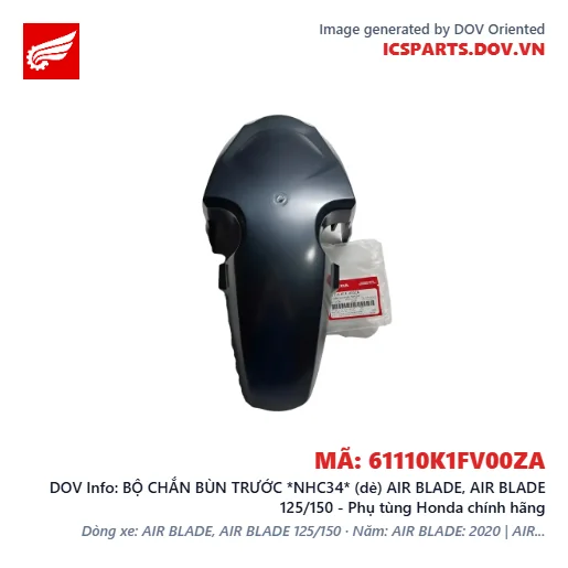 BỘ CHẮN BÙN TRƯỚC *NHC34* (dè) AIR BLADE, AIR BLADE 125/150 - Phụ tùng Honda chính hãng