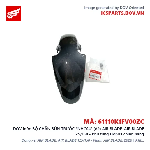 BỘ CHẮN BÙN TRƯỚC *NHC04* (dè) AIR BLADE, AIR BLADE 125/150 - Phụ tùng Honda chính hãng