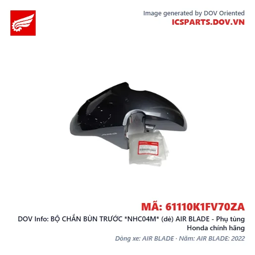 BỘ CHẮN BÙN TRƯỚC *NHC04M* (dè) AIR BLADE - Phụ tùng Honda chính hãng