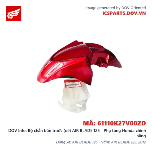 Bộ chắn bùn trước (dè) AIR BLADE 125 - Phụ tùng Honda chính hãng
