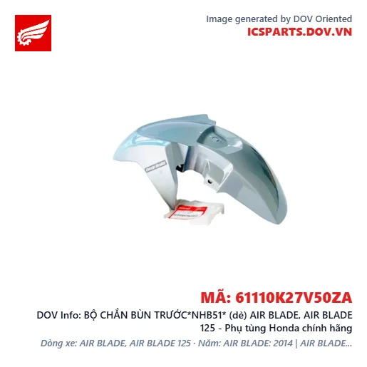 BỘ CHẮN BÙN TRƯỚC*NHB51* (dè) AIR BLADE, AIR BLADE 125 - Phụ tùng Honda chính hãng