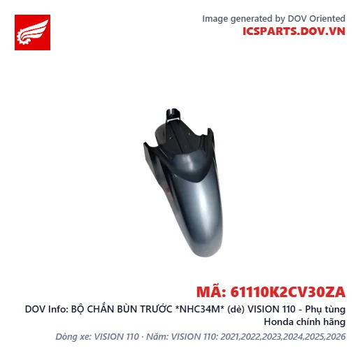 BỘ CHẮN BÙN TRƯỚC *NHC34M* (dè) VISION 110 - Phụ tùng Honda chính hãng