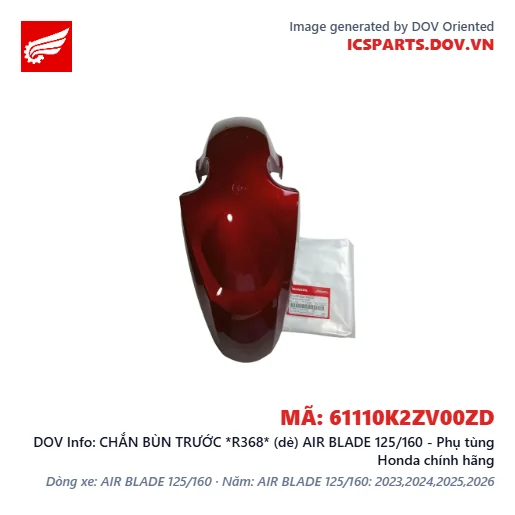CHẮN BÙN TRƯỚC *R368* (dè) AIR BLADE 125/160 - Phụ tùng Honda chính hãng