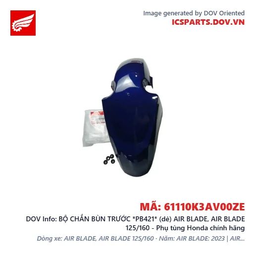 BỘ CHẮN BÙN TRƯỚC *PB421* (dè) AIR BLADE, AIR BLADE 125/160 - Phụ tùng Honda chính hãng