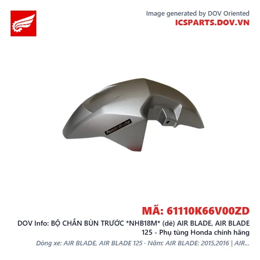 BỘ CHẮN BÙN TRƯỚC *NHB18M* (dè) AIR BLADE, AIR BLADE 125 - Phụ tùng Honda chính hãng