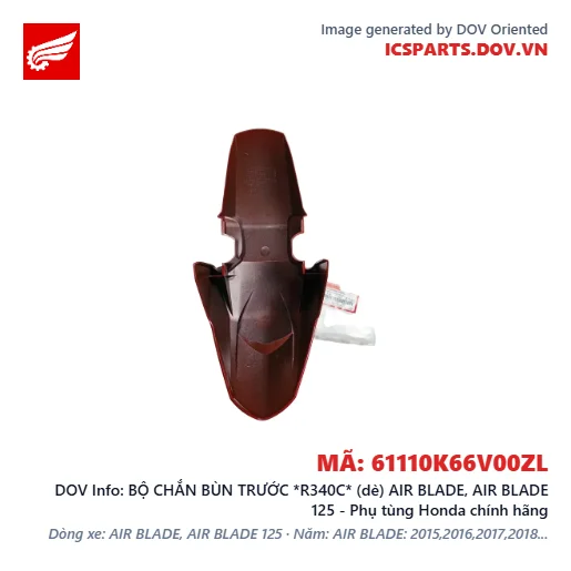 BỘ CHẮN BÙN TRƯỚC *R340C* (dè) AIR BLADE, AIR BLADE 125 - Phụ tùng Honda chính hãng