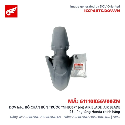 BỘ CHẮN BÙN TRƯỚC *NHB35P* (dè) AIR BLADE, AIR BLADE 125 - Phụ tùng Honda chính hãng