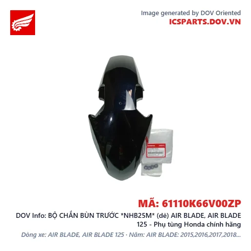 BỘ CHẮN BÙN TRƯỚC *NHB25M* (dè) AIR BLADE, AIR BLADE 125 - Phụ tùng Honda chính hãng