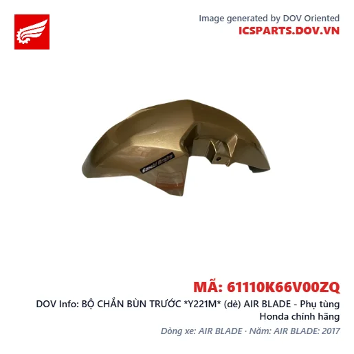 BỘ CHẮN BÙN TRƯỚC *Y221M* (dè) AIR BLADE - Phụ tùng Honda chính hãng
