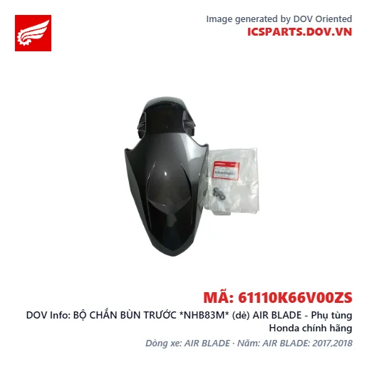 BỘ CHẮN BÙN TRƯỚC *NHB83M* (dè) AIR BLADE - Phụ tùng Honda chính hãng