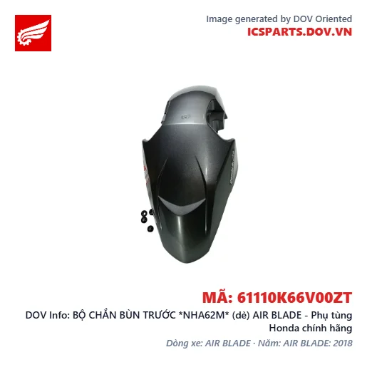 BỘ CHẮN BÙN TRƯỚC *NHA62M* (dè) AIR BLADE - Phụ tùng Honda chính hãng