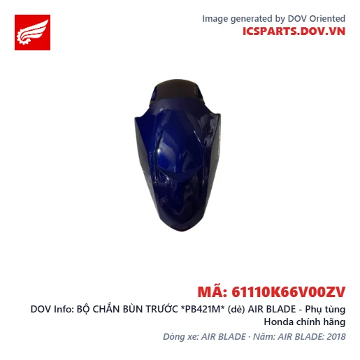 BỘ CHẮN BÙN TRƯỚC *PB421M* (dè) AIR BLADE - Phụ tùng Honda chính hãng