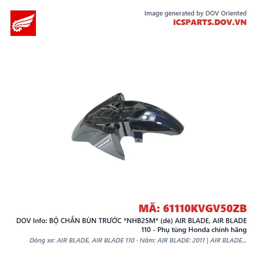 BỘ CHẮN BÙN TRƯỚC *NHB25M* (dè) AIR BLADE, AIR BLADE 110 - Phụ tùng Honda chính hãng