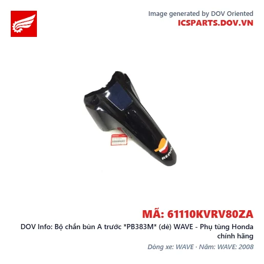 Bộ chắn bùn A trước *PB383M* (dè) WAVE - Phụ tùng Honda chính hãng