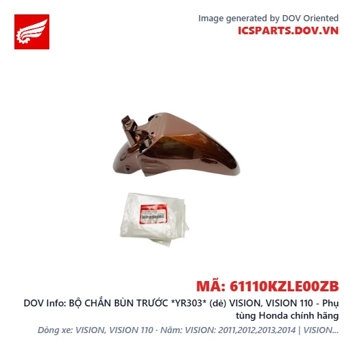 BỘ CHẮN BÙN TRƯỚC *YR303* (dè) VISION, VISION 110 - Phụ tùng Honda chính hãng