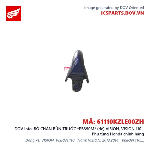 BỘ CHẮN BÙN TRƯỚC *PB390M* (dè) VISION, VISION 110 - Phụ tùng Honda chính hãng