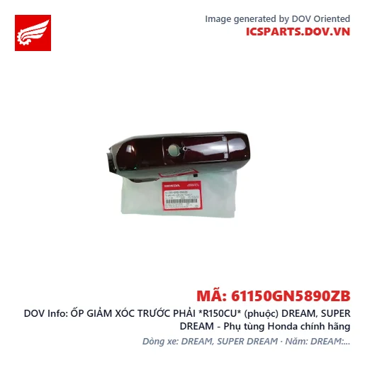 ỐP GIẢM XÓC TRƯỚC PHẢI *R150CU* (phuộc) DREAM, SUPER DREAM - Phụ tùng Honda chính hãng