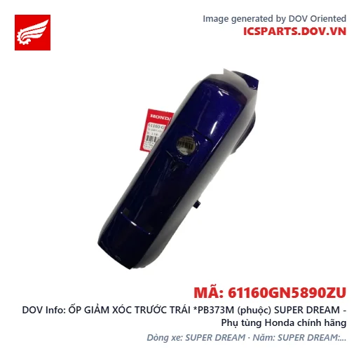 ỐP GIẢM XÓC TRƯỚC TRÁI *PB373M (phuộc) SUPER DREAM - Phụ tùng Honda chính hãng