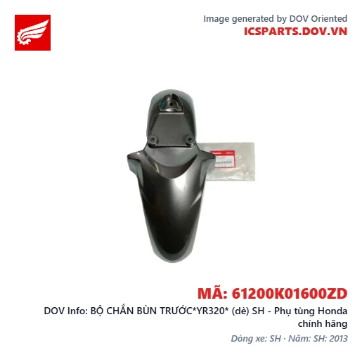 BỘ CHẮN BÙN TRƯỚC*YR320* (dè) SH - Phụ tùng Honda chính hãng