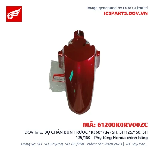 BỘ CHẮN BÙN TRƯỚC *R368* (dè) SH, SH 125/150, SH 125/160 - Phụ tùng Honda chính hãng