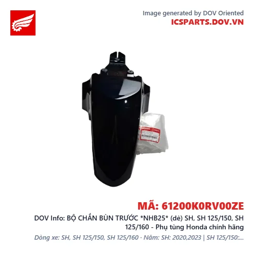 BỘ CHẮN BÙN TRƯỚC *NHB25* (dè) SH, SH 125/150, SH 125/160 - Phụ tùng Honda chính hãng
