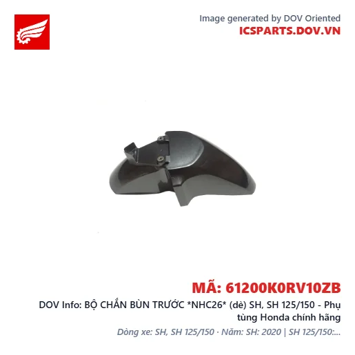 BỘ CHẮN BÙN TRƯỚC *NHC26* (dè) SH, SH 125/150 - Phụ tùng Honda chính hãng