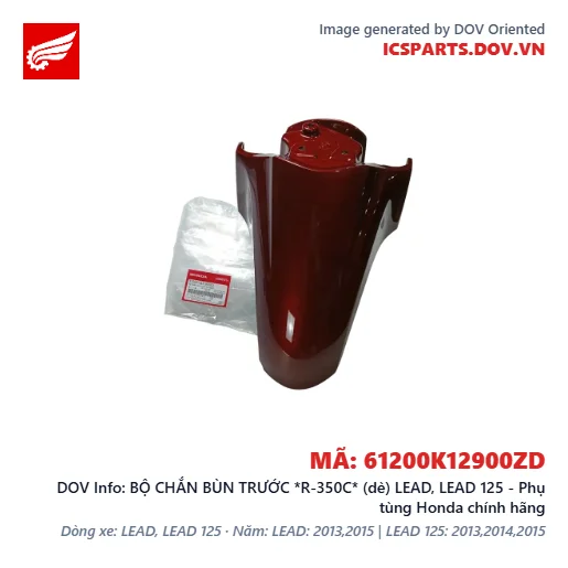 BỘ CHẮN BÙN TRƯỚC *R-350C* (dè) LEAD, LEAD 125 - Phụ tùng Honda chính hãng