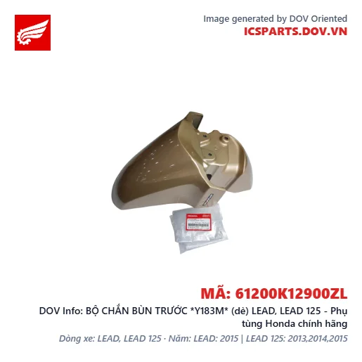 BỘ CHẮN BÙN TRƯỚC *Y183M* (dè) LEAD, LEAD 125 - Phụ tùng Honda chính hãng