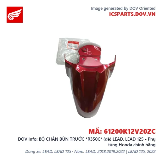 BỘ CHẮN BÙN TRƯỚC *R350C* (dè) LEAD, LEAD 125 - Phụ tùng Honda chính hãng