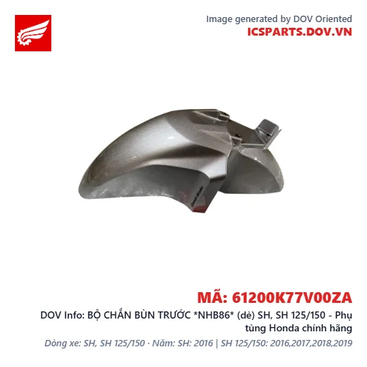 BỘ CHẮN BÙN TRƯỚC *NHB86* (dè) SH, SH 125/150 - Phụ tùng Honda chính hãng