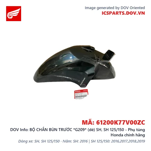 BỘ CHẮN BÙN TRƯỚC *G209* (dè) SH, SH 125/150 - Phụ tùng Honda chính hãng