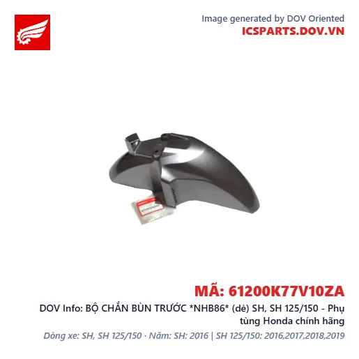BỘ CHẮN BÙN TRƯỚC *NHB86* (dè) SH, SH 125/150 - Phụ tùng Honda chính hãng