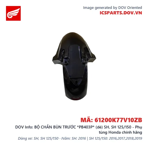 BỘ CHẮN BÙN TRƯỚC *PB403P* (dè) SH, SH 125/150 - Phụ tùng Honda chính hãng