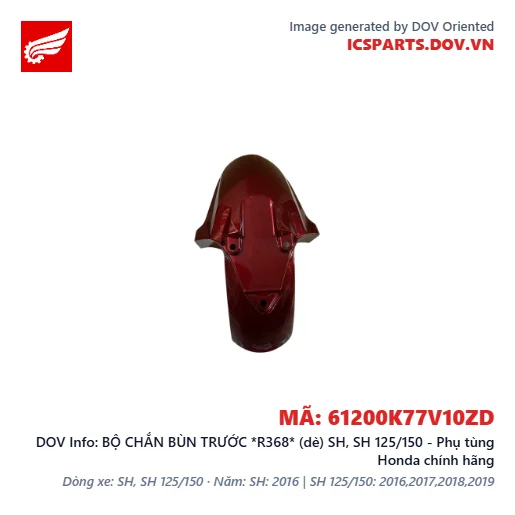 BỘ CHẮN BÙN TRƯỚC *R368* (dè) SH, SH 125/150 - Phụ tùng Honda chính hãng