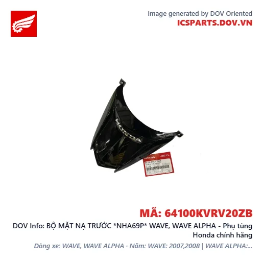 BỘ MẶT NẠ TRƯỚC *NHA69P* WAVE, WAVE ALPHA - Phụ tùng Honda chính hãng