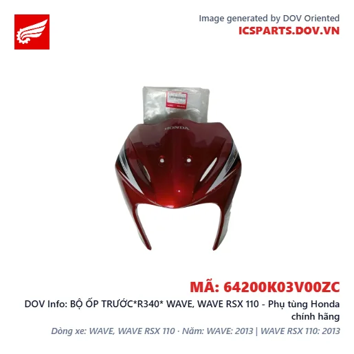 BỘ ỐP TRƯỚC*R340* WAVE, WAVE RSX 110 - Phụ tùng Honda chính hãng