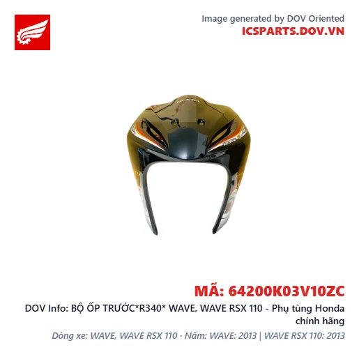 BỘ ỐP TRƯỚC*R340* WAVE, WAVE RSX 110 - Phụ tùng Honda chính hãng