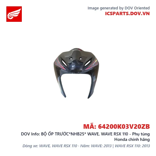 BỘ ỐP TRƯỚC*NHB25* WAVE, WAVE RSX 110 - Phụ tùng Honda chính hãng
