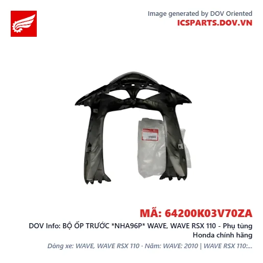BỘ ỐP TRƯỚC *NHA96P* WAVE, WAVE RSX 110 - Phụ tùng Honda chính hãng