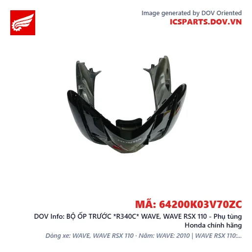 BỘ ỐP TRƯỚC *R340C* WAVE, WAVE RSX 110 - Phụ tùng Honda chính hãng