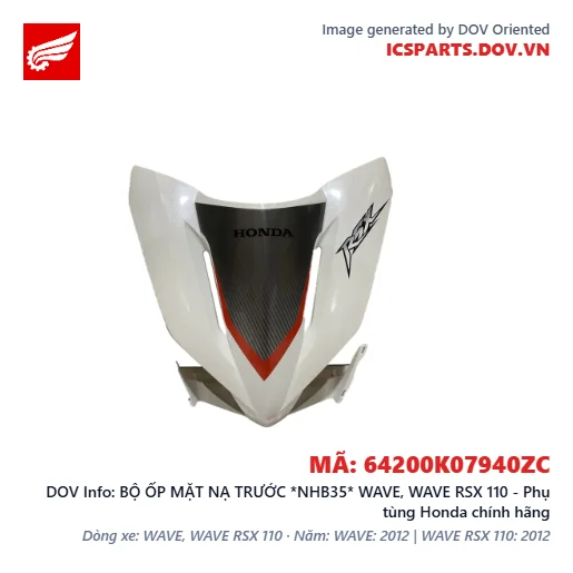 BỘ ỐP MẶT NẠ TRƯỚC *NHB35* WAVE, WAVE RSX 110 - Phụ tùng Honda chính hãng